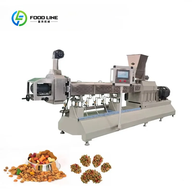 Customized Dog Food Processing Machine PLC Controlled Stainless Steel Twin-Screw Extruder for Dry Pet Food Production Line