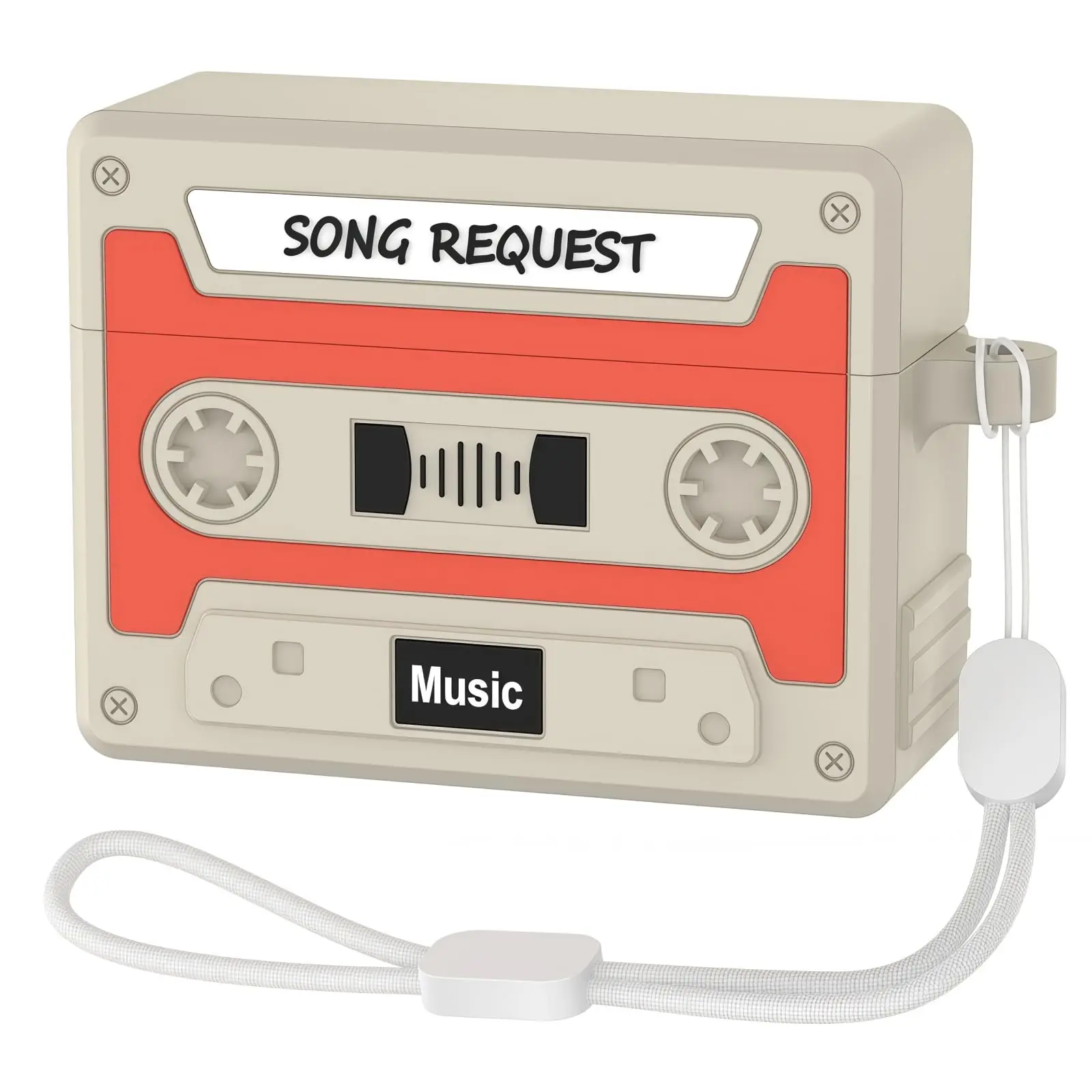 

Retro Cassette Case For AirPods Pro 3 (2025) with Rope Soft Silicone Earphone Shockproof Protective Case Cover For AirPods Pro 3