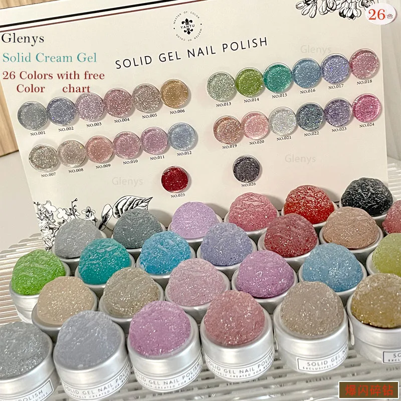 

Glenys Ice Cream 26 Color Flash Chip Solid Cream gel Professional Painting gel Nail Art UV gel Paint Polishing Agent