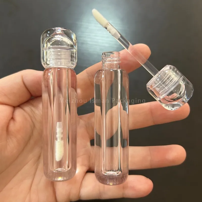 

50Pcs 3ML New Style Transparent Unique Cosmetic Lip Gloss Bottle Wholesale Empty Lipgloss Tube Round Container