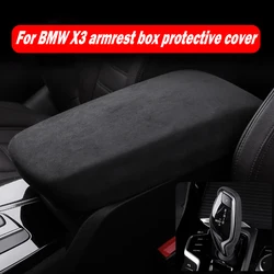 For BMW X3 X4 G01 G02 2018 2019 2020 2021 2022 Flannel Car Center Console Armrest Box Trim Accessories High Quality Suede Cover