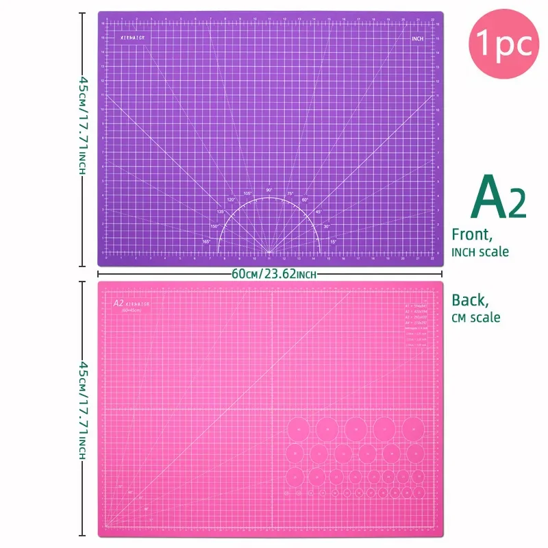 60*45 سنتيمتر A2 بولي كلوريد الفينيل قطع حصيرة مجلس دائم الشفاء الذاتي DIY بها بنفسك الخياطة طالب ورق فني وسادة الحفر الجلود أداة للحرف اليدوية