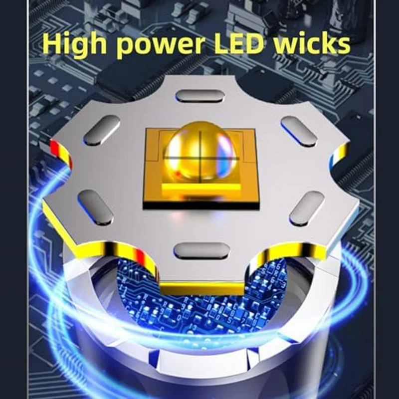 Zoomable Lanterna Recarregável, Poderosa Lanterna Portátil, 4 Modos, 1 Pc