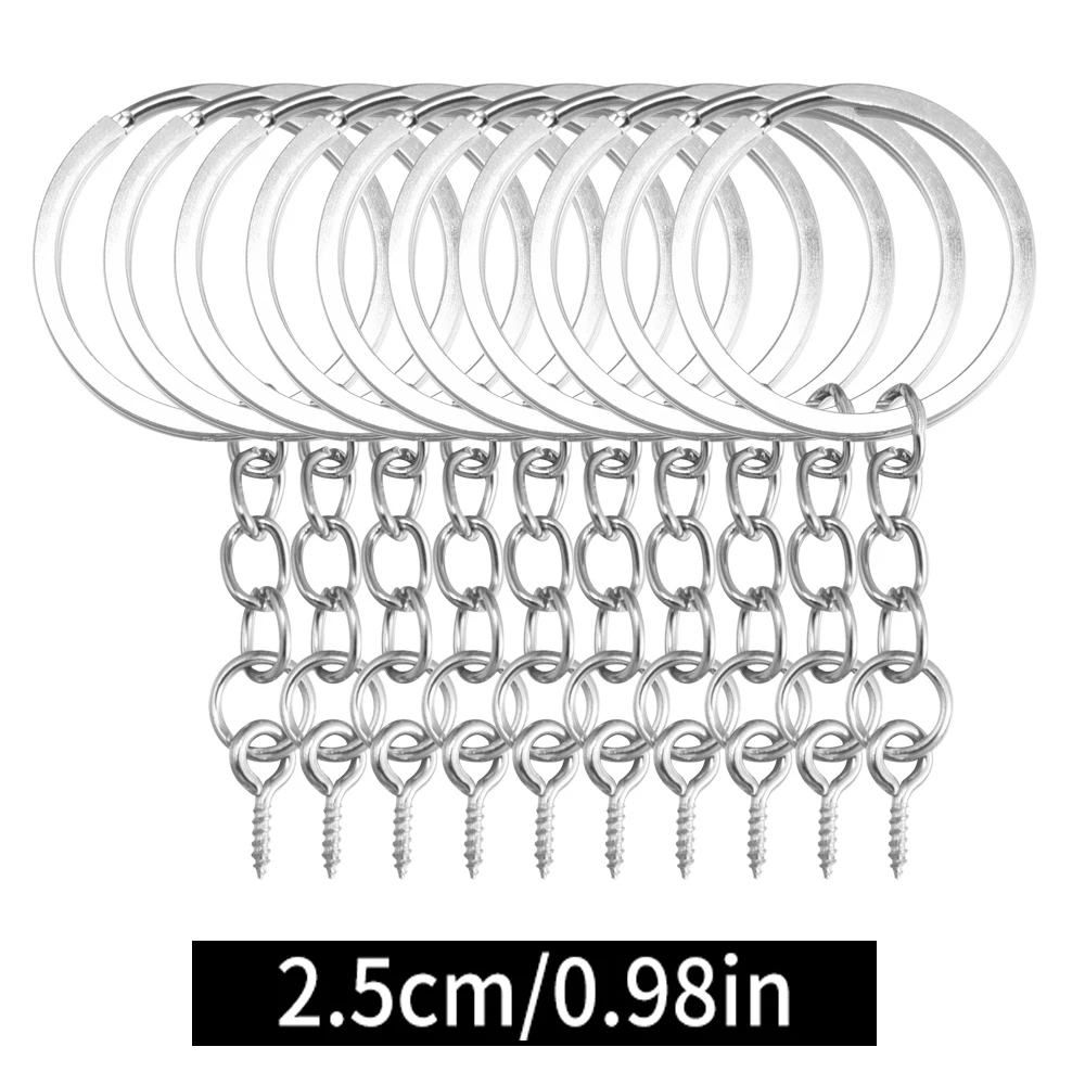 Metall-Schlüsselanhänger mit geteilten Ringen, Gliederkette, Schlüsselanhänger, Schlüsselanhänger, Halter, Ringe, DIY-Schlüsselanhänger, Schlüsselanhänger, Zubehör, Werkzeuge