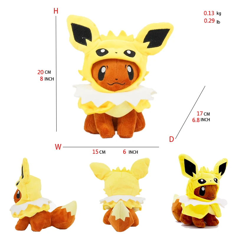 Peluche Douce Eevee Cos Umbreon Espeon gesteon Flareon Glaceon Vaporeon SylLion Leafeon, Collection All Star