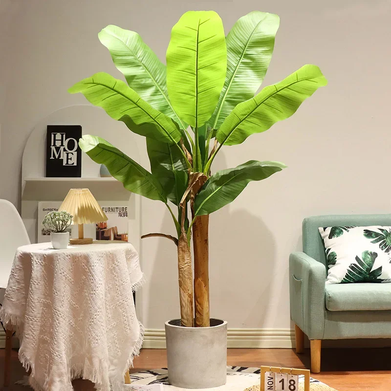 

Artificial Banana Tree Plant Large Fake Green Plants, Palm Leafs for Home&Indoor or Outdoor Tropical Plants Decor