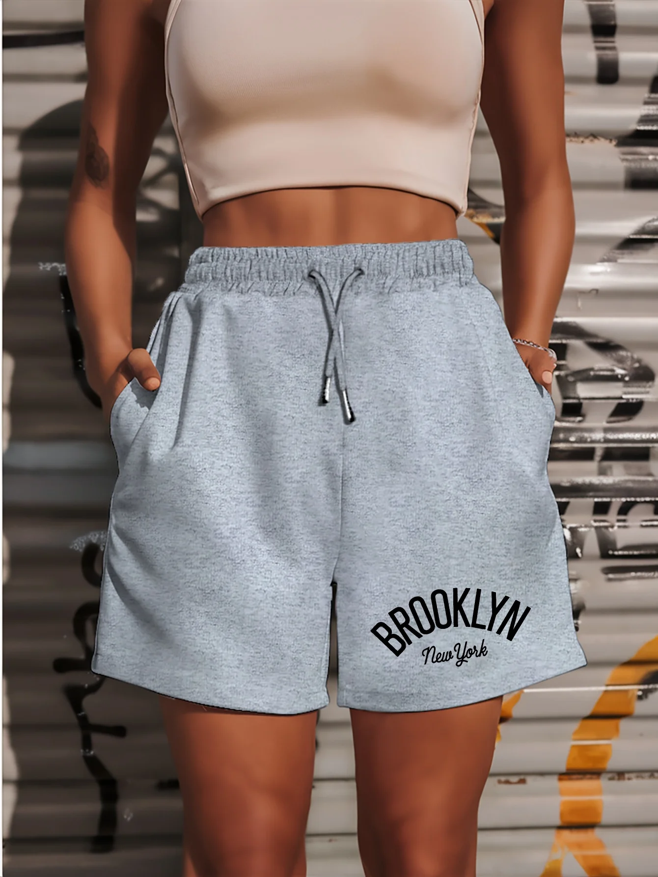 

2026 Women's Summer Casual Shorts Letter Print Loose Fit Stylish and Versatile Suitable for Gym and Lounge Wear