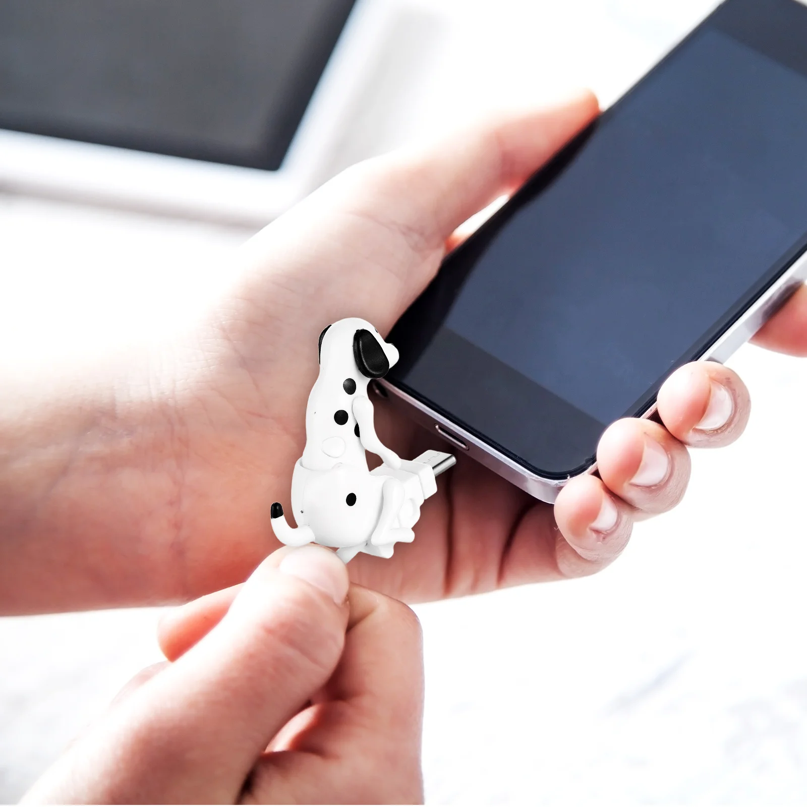 

Creative Puppy Type c Charging Cable Durable for Mobile Phone Car Bedroom Office White s Fun Design