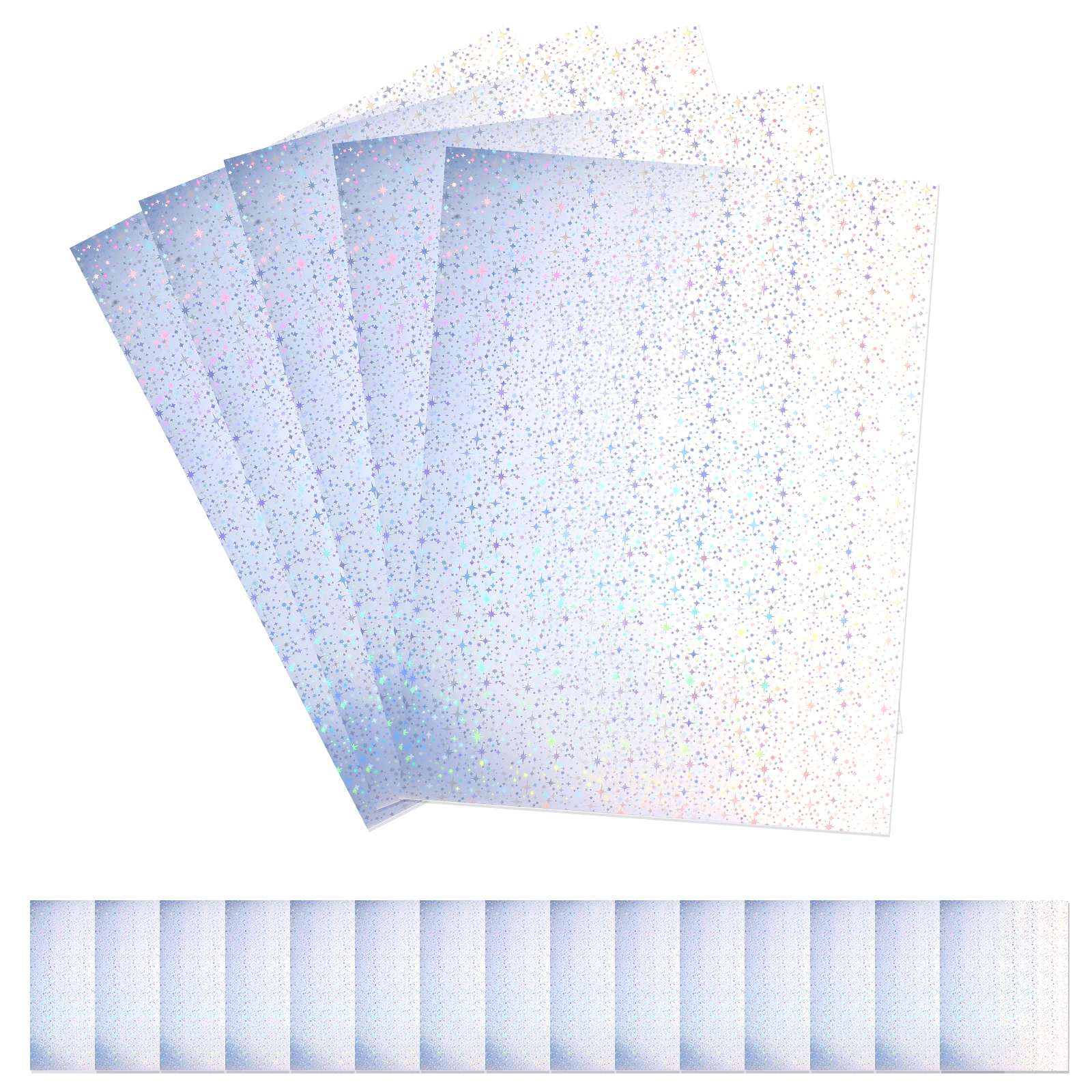 

20 Sheets Laser Sticker Paper Stickers Scrapbook Iridescent Printable Glossy Label Shiny Printer