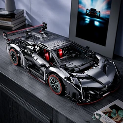 Décennie s de construction de voiture VenJosé noir foncé galvanisé, technologie Super Racing, module haut, jouets en briques MOC, Lamborghinii, 3611, 42115 pièces