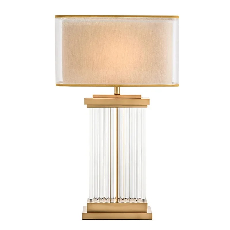 

High-end hotel Crystal living room European desk lamp Bedroom model room Modern fashion simple light luxury bedside lamp