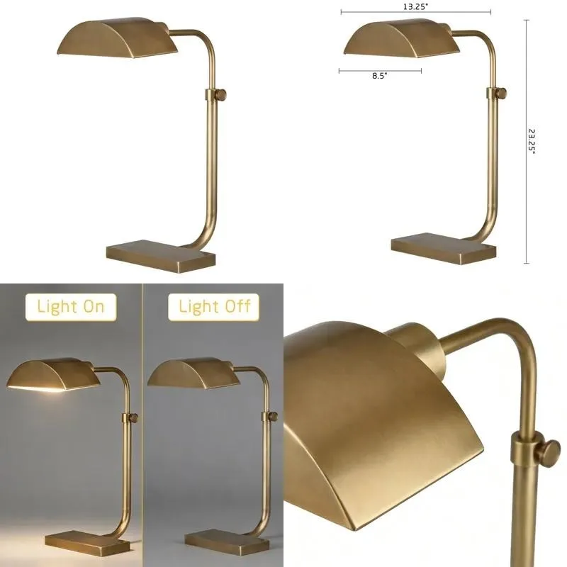 Custom Wholesale Medieval Metal Design Desk Lamp American Retro Old Brass LED