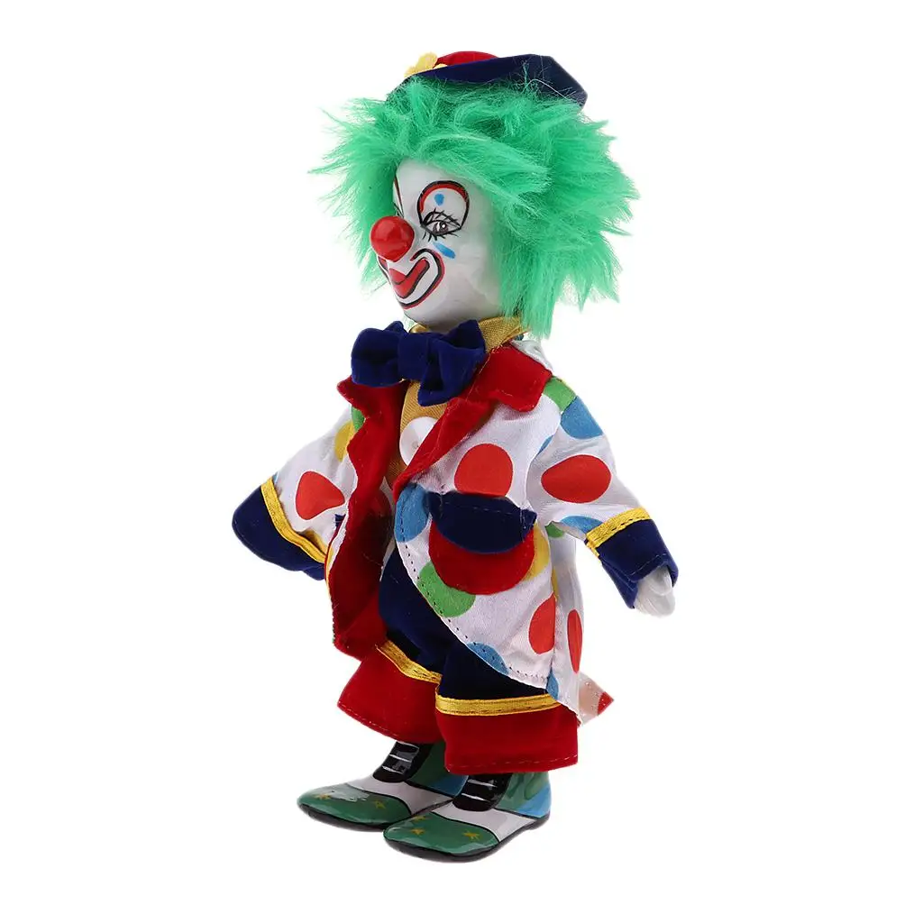 Porcelain Clown Dolls Ceramic Articulated Fashion Doll Collectible Miniature for Children’s Birthday Gift Decor