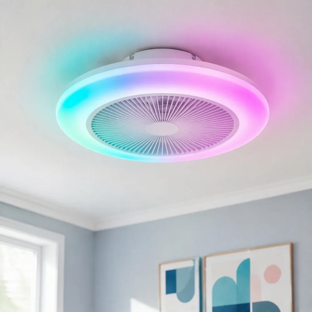 Lighting Lamp 2-in-1 LED Fan Light 3 Light Mode Silent Ceiling Fan Lamp Smart Three-speed Mode Crystal Fan Light Living Room