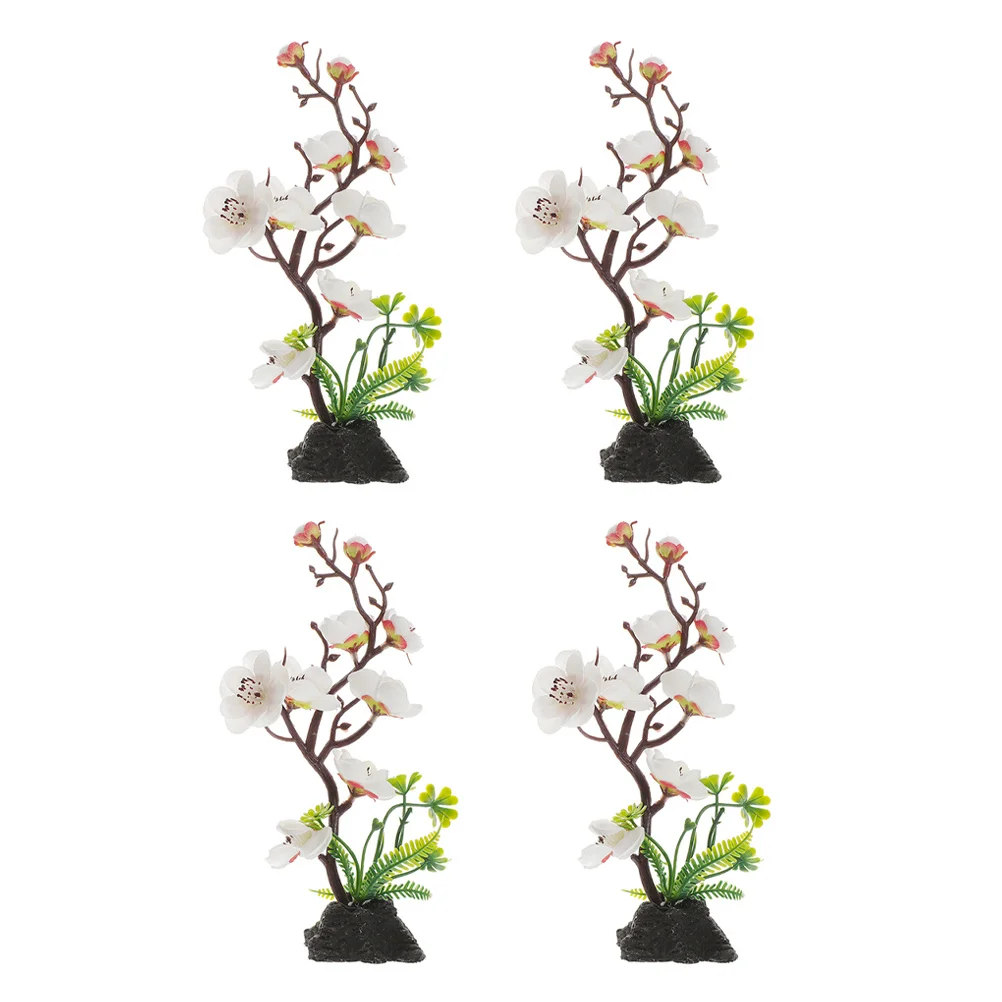 

4Pcs Japanese Cold Dish Decorations Sushi Plate Fake Flowers Plant Ornaments for Restaurant Hotel Dining Elegant Food