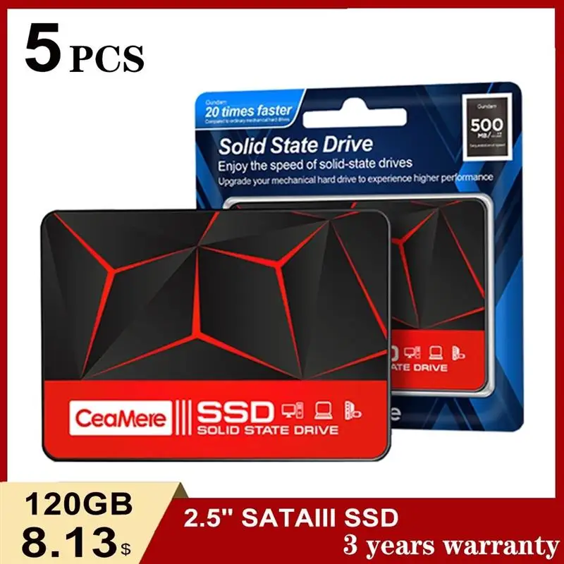 Top Wholesale Ssd 5pcs 120GB 128GB 2.5 SSD SATA 240GB 256GB Hard Drive Disk 480GB Internal Solid State Drive Disk for laptop