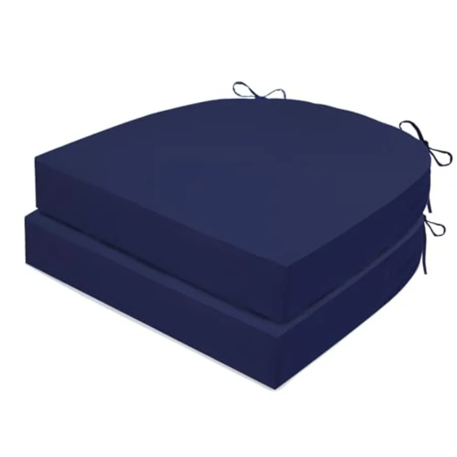 

Комплект из 2 водонепроницаемых подушек для уличных стульев из пеноматериала с завязками для садовых диванов и обеденной мебели, 3-летняя гарантия сохранения цвета