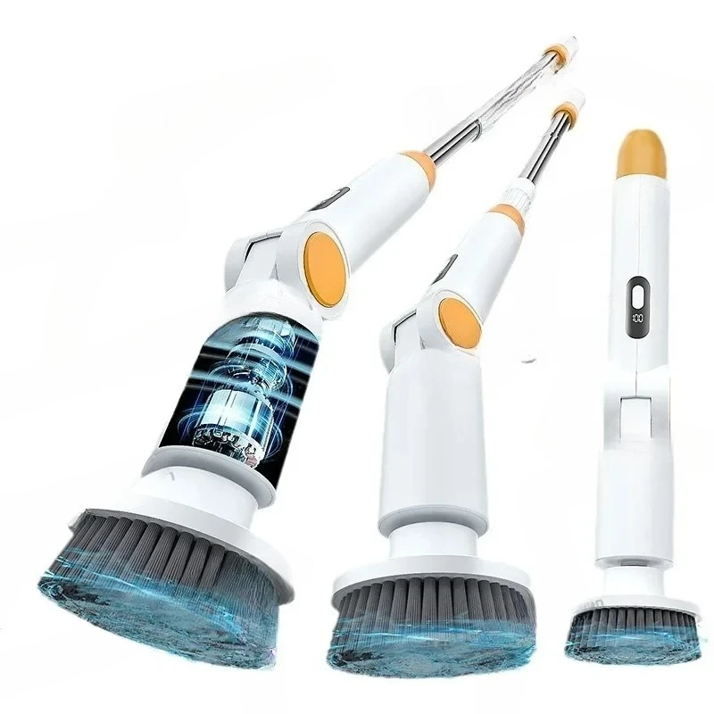 for Nine-in-one Kitchen and Bathroom Waterproof Digital Display Retractable High-power Multi-function Electric Cleaning Brush