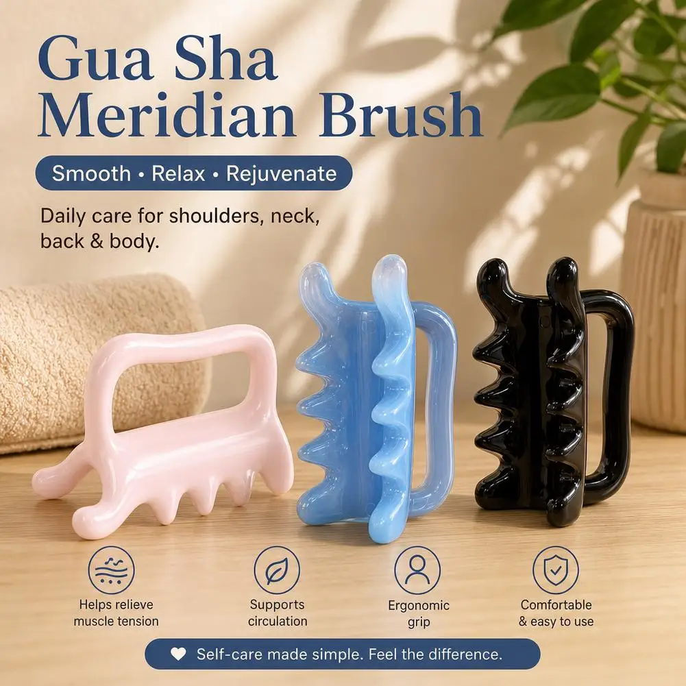 Resin Shoulder And Neck Massage Scraping Meridian Brushing Back Maintenance Tendon Pulling Board Double Push Massager