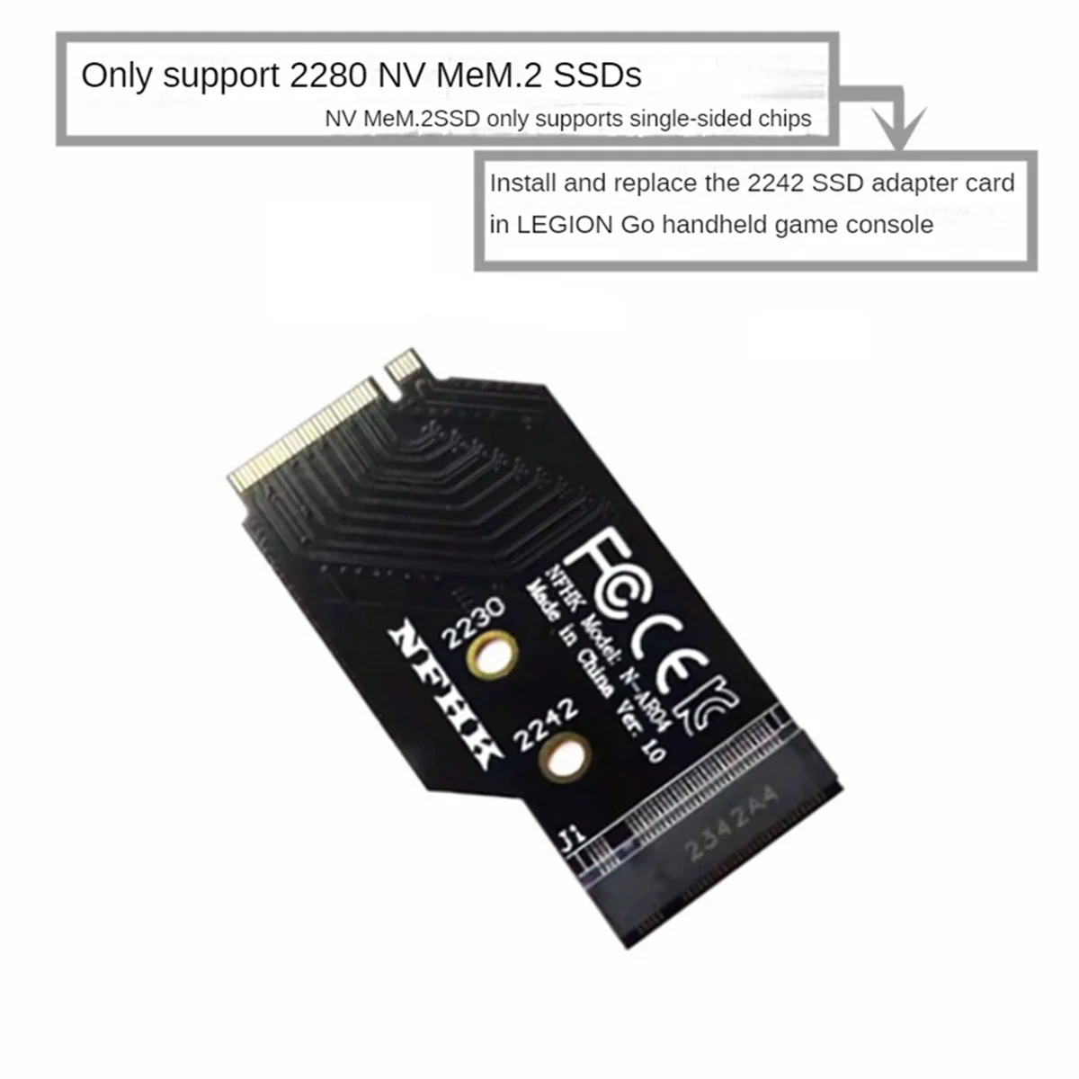 Плата расширения для жесткого диска Legion Go 2242 до 2280 SSD, плата расширения для жесткого диска, аксессуар