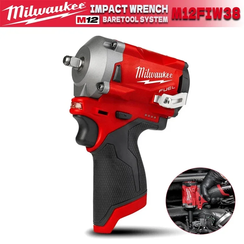 

Milwaukee M12 FIW38/2554 M12 Электрический ключ с топливом 3/8 дюйма Stubby 339NM Бесщеточный аккумуляторный ударный гайковерт 12 В Литиевые электроинструменты