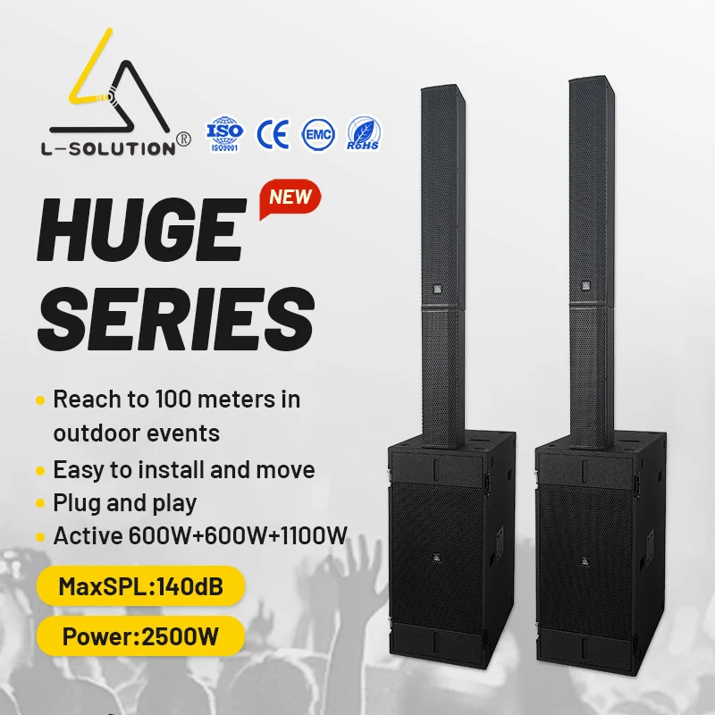 Altavoz de Columna Portátil, Sistema de Sonido Profesional para Escenarios, Alta Potencia, para Grandes Eventos