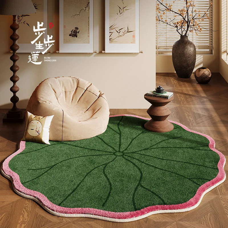 

VIKAMA Round Lotus Loop Pile Carpet For Study, Negotiation Area, Basement, Wardrobe Room, Floor Mat And Home Decoration