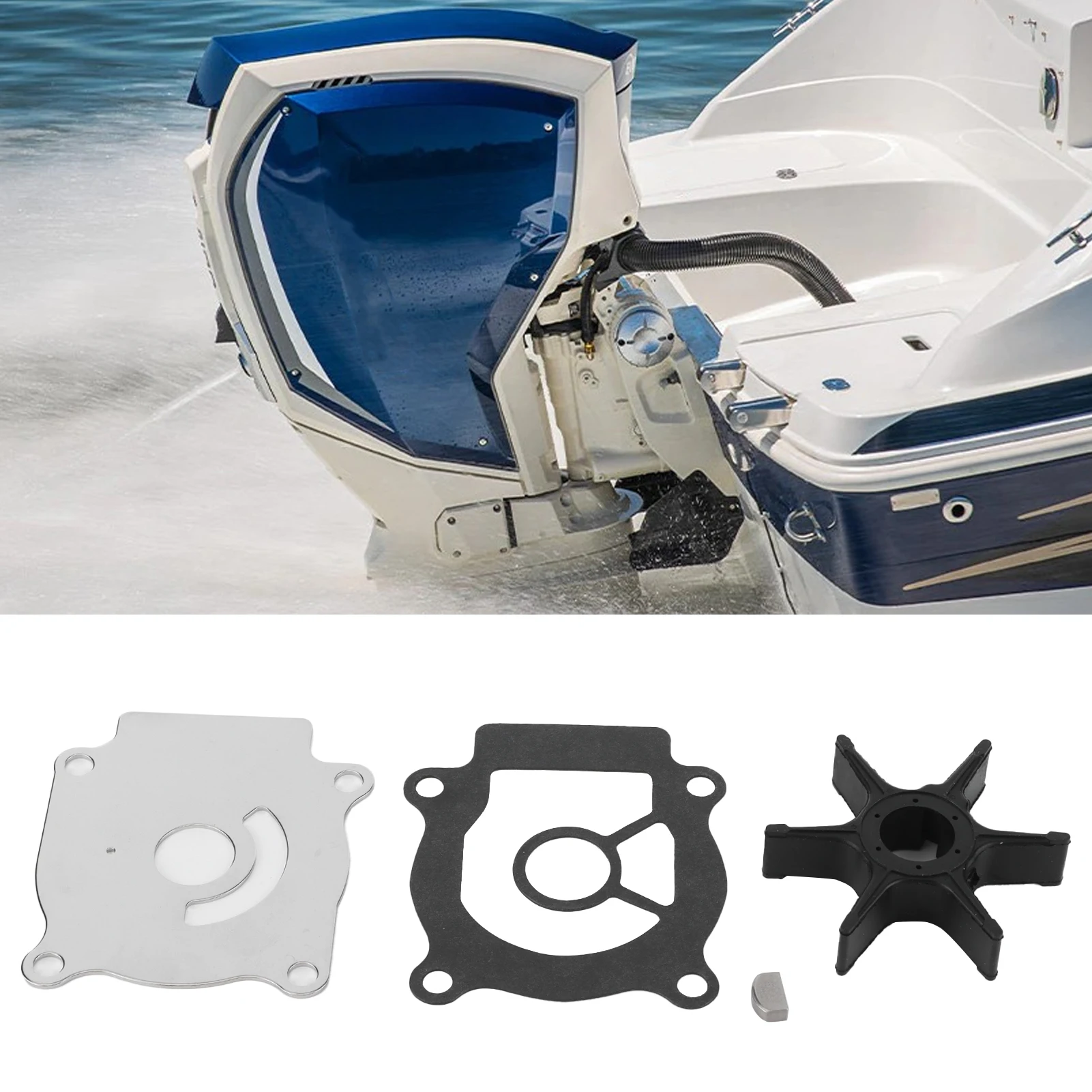 Water Pump Impeller Repair Kit Corrosion Resistance Fit for Suzuki DT/DF 20/25/30/40/50 HP 17400‑96403 Outboard Engine