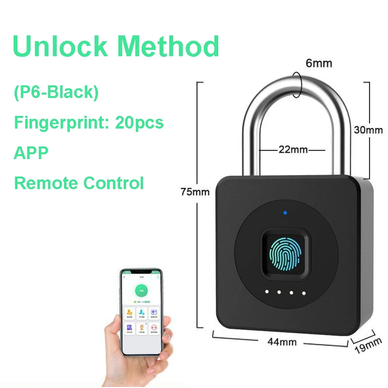 Fingerprint Padlock IPX7 Waterproof Outdoor Security Anti-Theft Digital Door Lock APP Remote Control Password Card Bag Lock