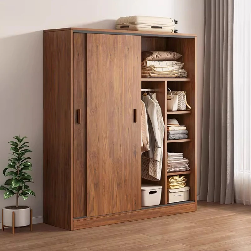 Simple Fabric Wardrobe Organizer Storage Wooden Open Partitions Cupboard Wardrobe Modern Minimalist Guarda Roupa Home Furniture