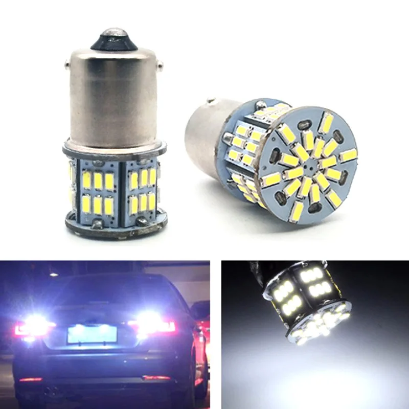 

1pcs Led Replacement Bulbs For Cars 1156 BA15S P21W 3014 54SMD Tail Light Turn Signals Light DC12V Car Light Source Led White