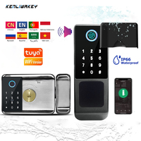 IP66 Waterproof Fingerprint Tuya Wifi Smart Door Lock BluetoothTTLock App Rfid Card Digital Password Outdoor Electronic Rim Lock