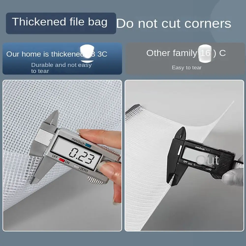 New Double-layer A4 Storage Bag Mesh Large Capacity Document Bag Zipper Transparent File Folders Student view 4