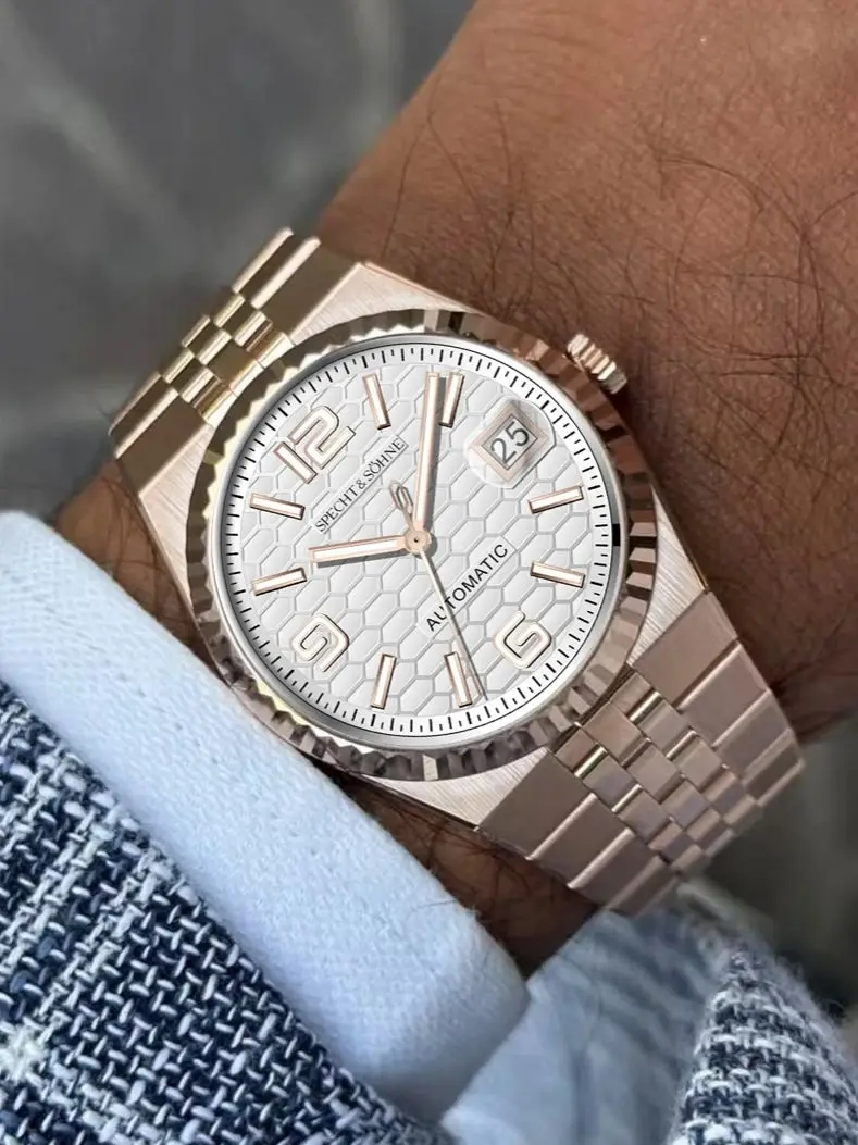 Neue Specht & Söhne Mode Luxus 37mm Automatische Mechanische Uhren Für Männer Edelstahl Uhr 50m Wasserdicht Relogio masculino