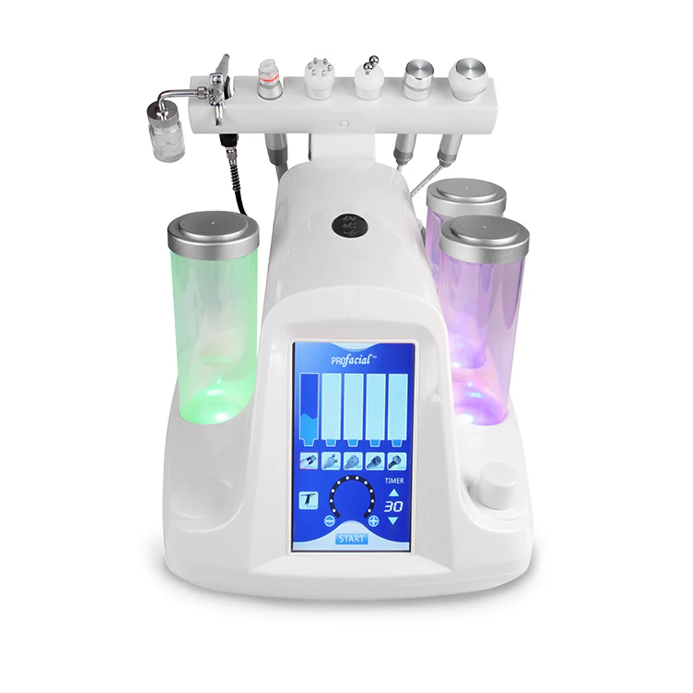 6in1 H202 Hydra Small Bubble Machine Bio Cold Hammer Hydro Dermabrasion Spa Peeling Cleansing Beauty Face Massage Devices