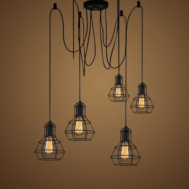 Vintage Ceiling Lights 6 8 10  Head  Industrial Lamparas De Techo Restaurant Loft Modern Ceiling Lamp Bar Cafe Dining Room Light