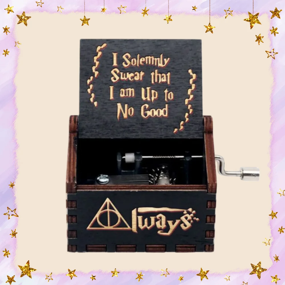 Adornos de caja de música de madera, tallas clásicas, cajas de música con manivela, manualidades navideñas, regalos, regalos