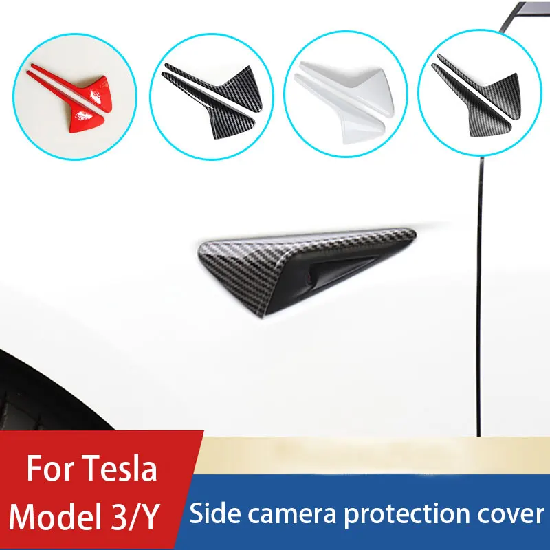 

For Tesla model 3 Y X S side camera protection cover Carbon fiber ABS 2PCS/ SET