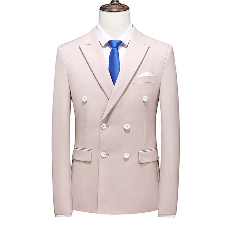 P008 neue Herren Business Freizeit anzug koreanische schlanke Zweireiher Anzug Hochzeit Trauzeugen Anzug Einzel anzug Jacke