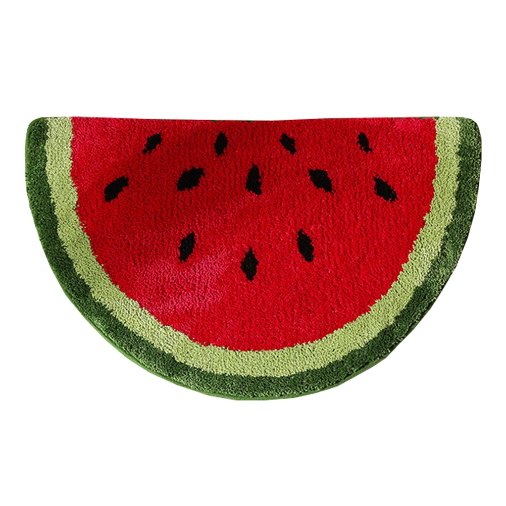 

Thickened Fruit Pattern Indoor Door Mat Semicircle Chair Mat for Living Room Bedroom Entryway Rug Kitchen Decor