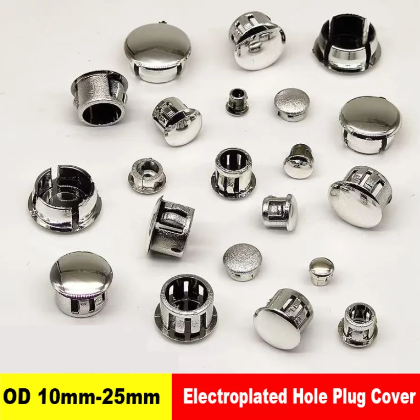 1-16Pcs 10 15 16 20 22 25 40mm Plastic Electroplated Hole Plug Cover Blanking End Caps Cover Insert Bungs Furniture Accessories