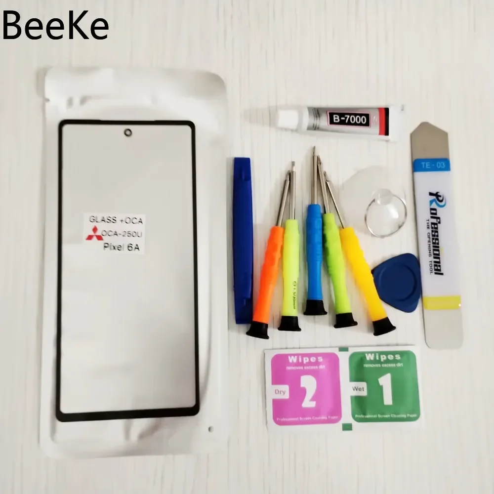 

Front Glass Touch Screen + OCA Glue For Google Pixel 6 Pro 6A 5 5A 5G Outer LCD Display Cover Lens + Replacement B7000 Kits