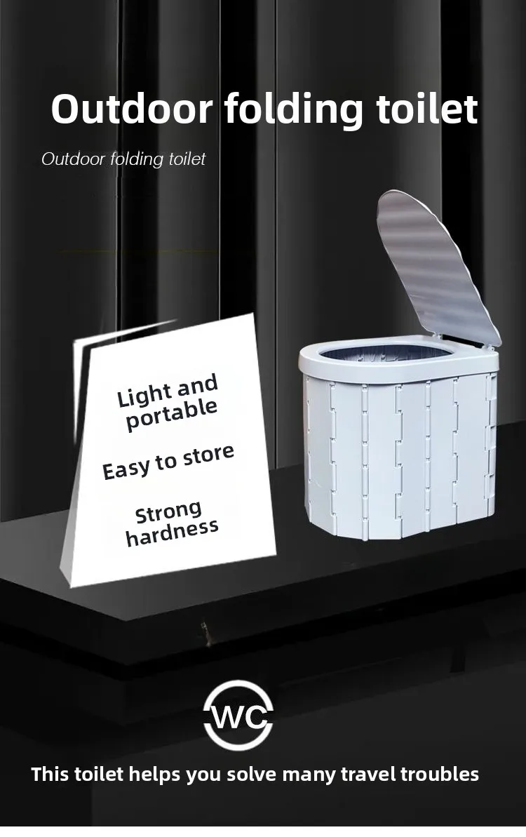 Portable Folding Toilet Outdoor Car Emergency Folding Mobile Toilet