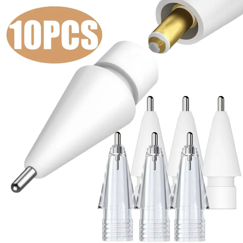 For Apple Pencil Tips Replacement Metal Pencil Nibs No Wear Out Fine Point Precise Control Stylus Pen Tips for Ipencil Ipad Pro