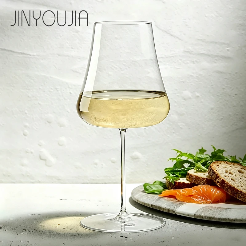 JINYOUJIA 700ml White Wine Glass Premium Quality Flawless Handmade Ultra Thin Crystal Glass Nude Style Volcano Shape Goblet