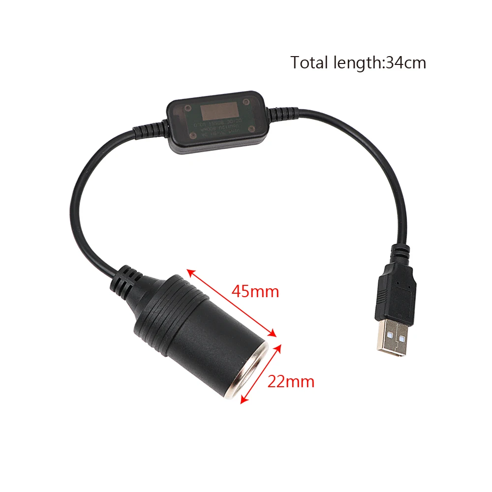 Adaptador de conector de clavija USB de 5V a 12V, enchufe de encendedor de cigarrillos de coche, accesorios de Interior de coche, adaptador convertidor, controlador con cable