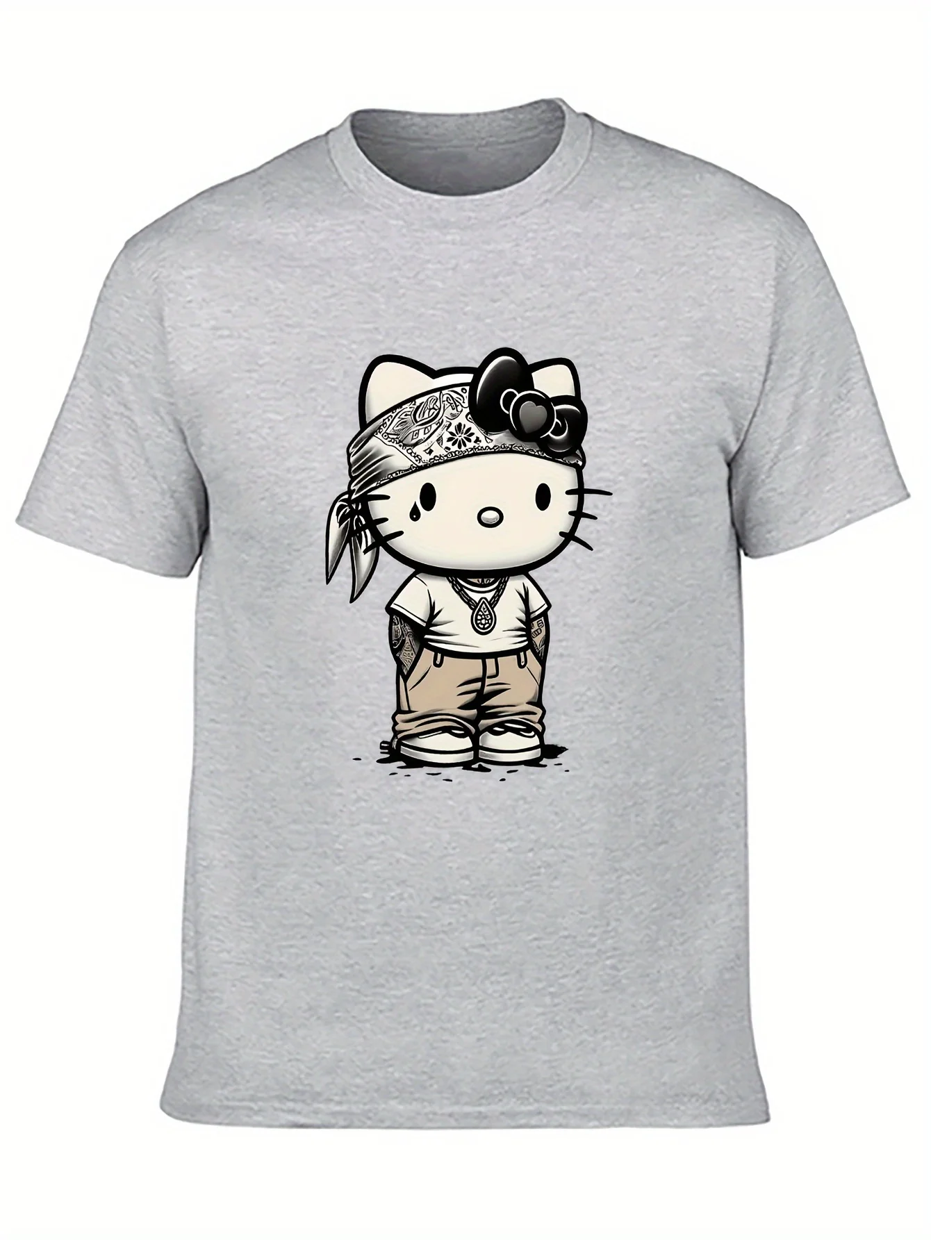 الرجعية القط الرسم الطباعة الصيف الخريف الشتاء القطن الخالص الرجال والنساء تي شيرت قصيرة الأكمام الفاخرة الرياضة في الهواء الطلق العلامة التجارية