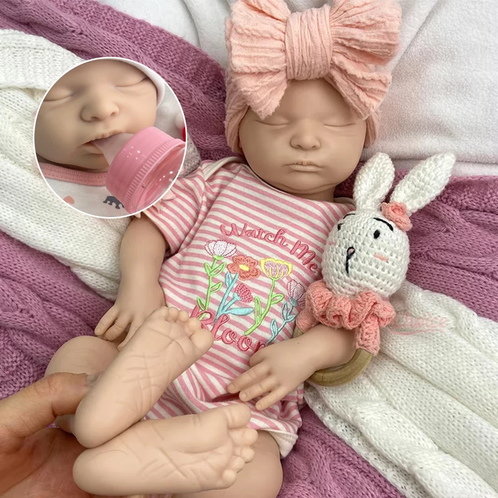 

18-дюймовая полностью мягкая неокрашенная силиконовая кукла Reborn для маленьких девочек с открытым ртом, высококачественная безопасная реалистичная кукла для новорожденных, подарок для любителей кукол