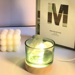 1pc stone Diffuser Home Fragrance Natural Crystal stone No Oil Wooden Luminous Gift for Mom Lady Home Decoration Bedroom Living