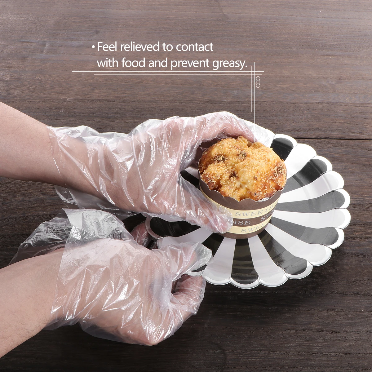 400pcs / Disposable Gloves Kitchen Food Service Disposables Pe Dispensing Cooking